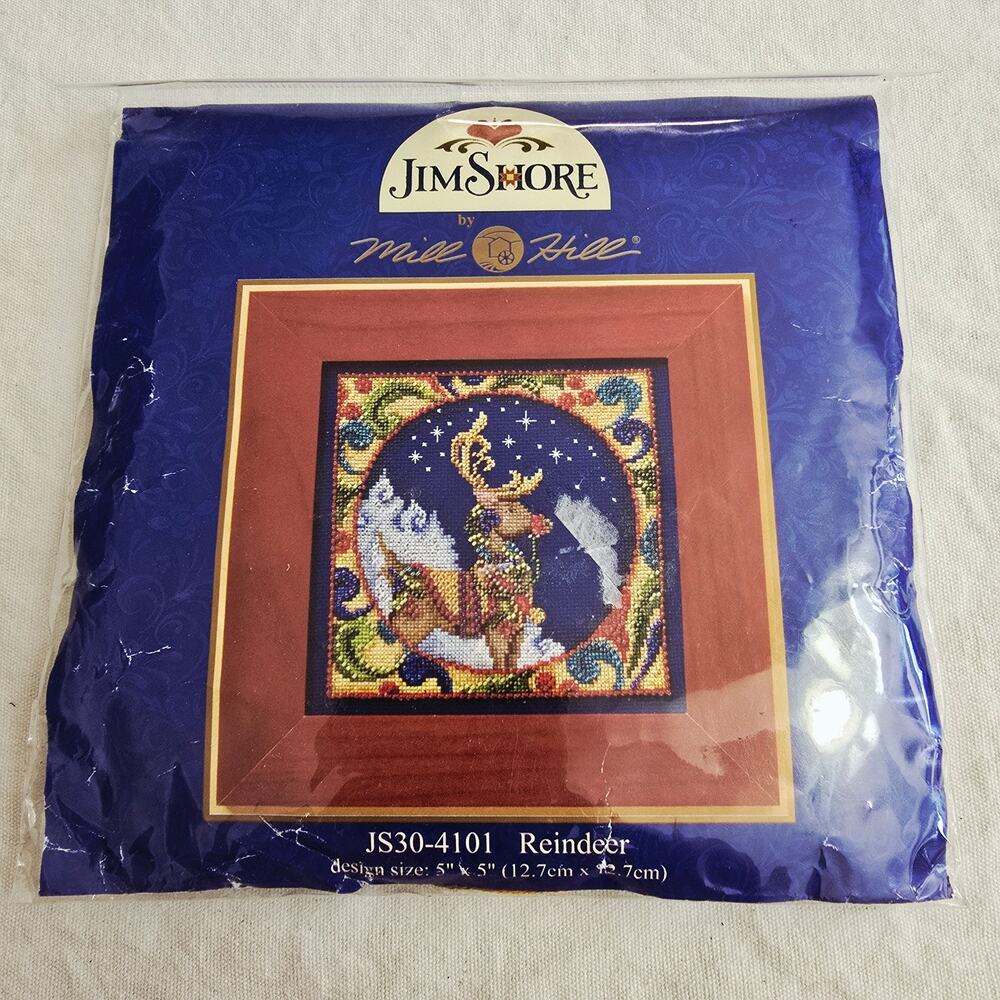 NIP Mill Hill Jim Shore Reindeer JS30-4101 Glass Bead Cross Stitch Kit